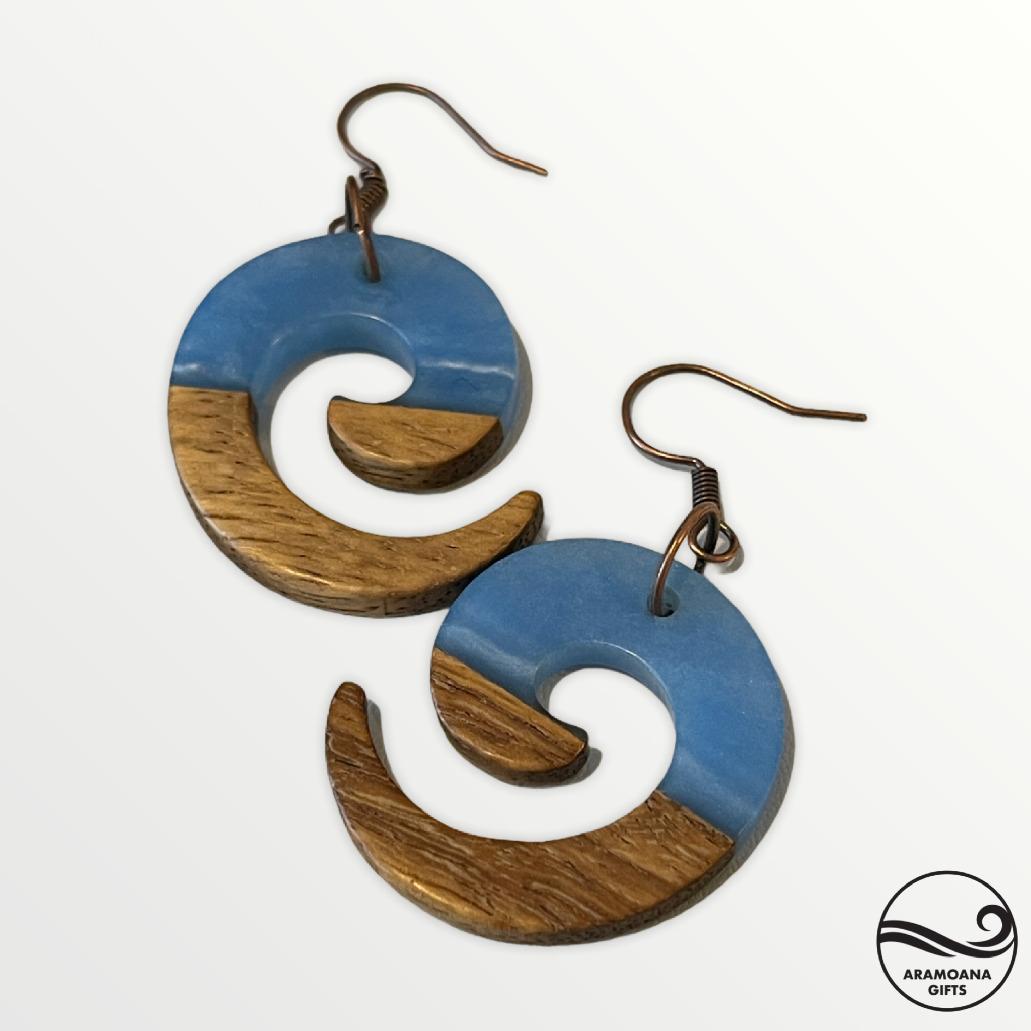 Blue resin earrings deals
