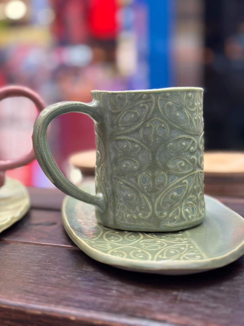 Ceramic Cup with Koru Designs