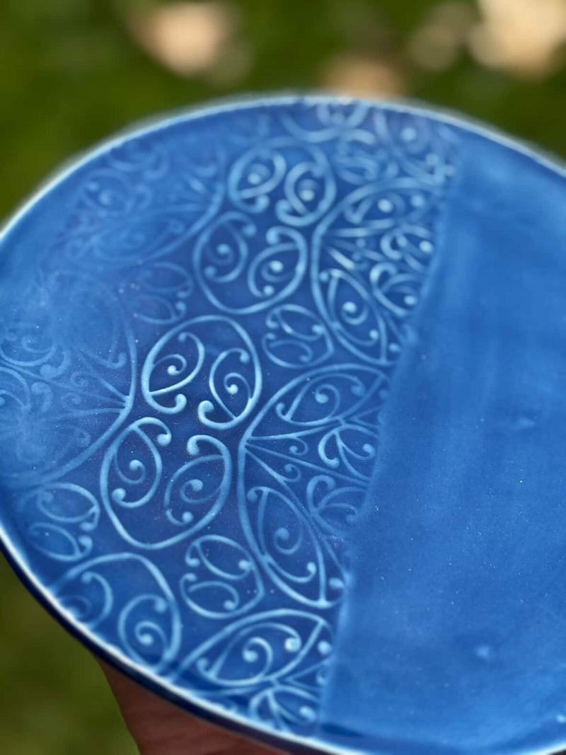 Plate Koru Handmade Ceramic Plate – Dark Blue (Bread Plate, Koru Design)