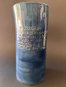 Dark Blue 'E te whānau hui' vase