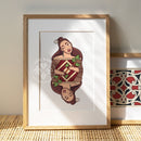 Kāri Māori A3 art print