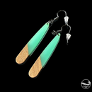 Aqua Wood & Resin Drop Earrings