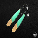 Aqua Wood & Resin Drop Earrings