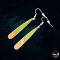 Green Wood & Resin Drop Earrings