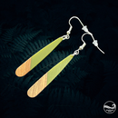 Green Wood & Resin Drop Earrings