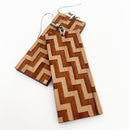 Poutama wood earring