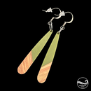 Green Wood & Resin Drop Earrings