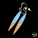 Blue Slight Oval Wood & Resin Drop Earrings